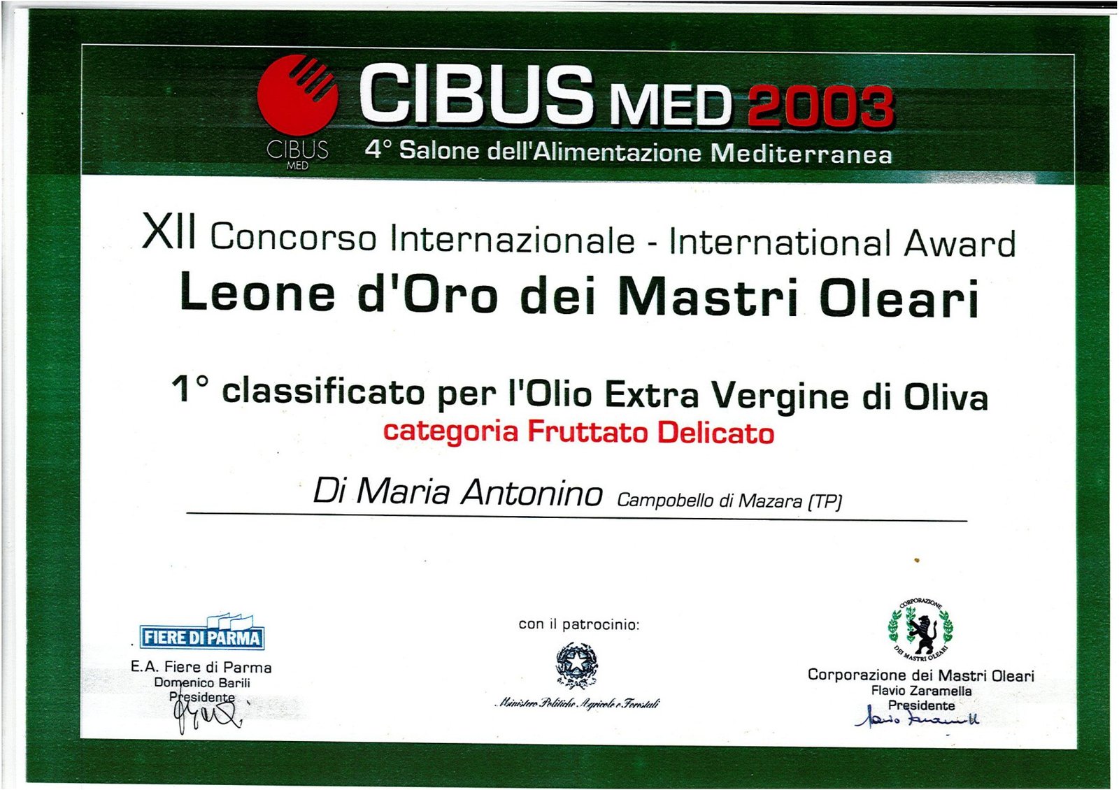 Certificato premio